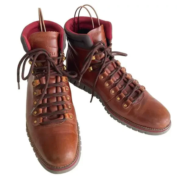 Cole Haan I Zero Grand I Men\'s I Brown Leather Lace-Up Boots Cole Haan 2 Zerogrand Chukka Mens Shoes Size 9, Color  main image 2